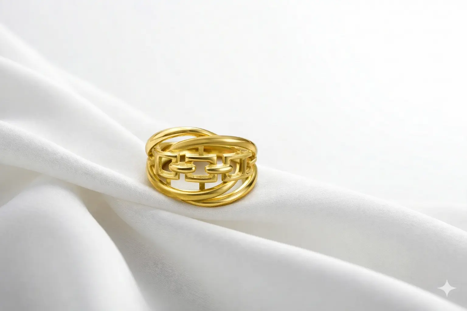 Diamond ring on silk